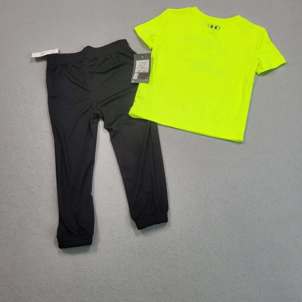 Under Armour‎ Toddler Boys Tracksuit 2 Piece Set Neon Yellow Black 2T